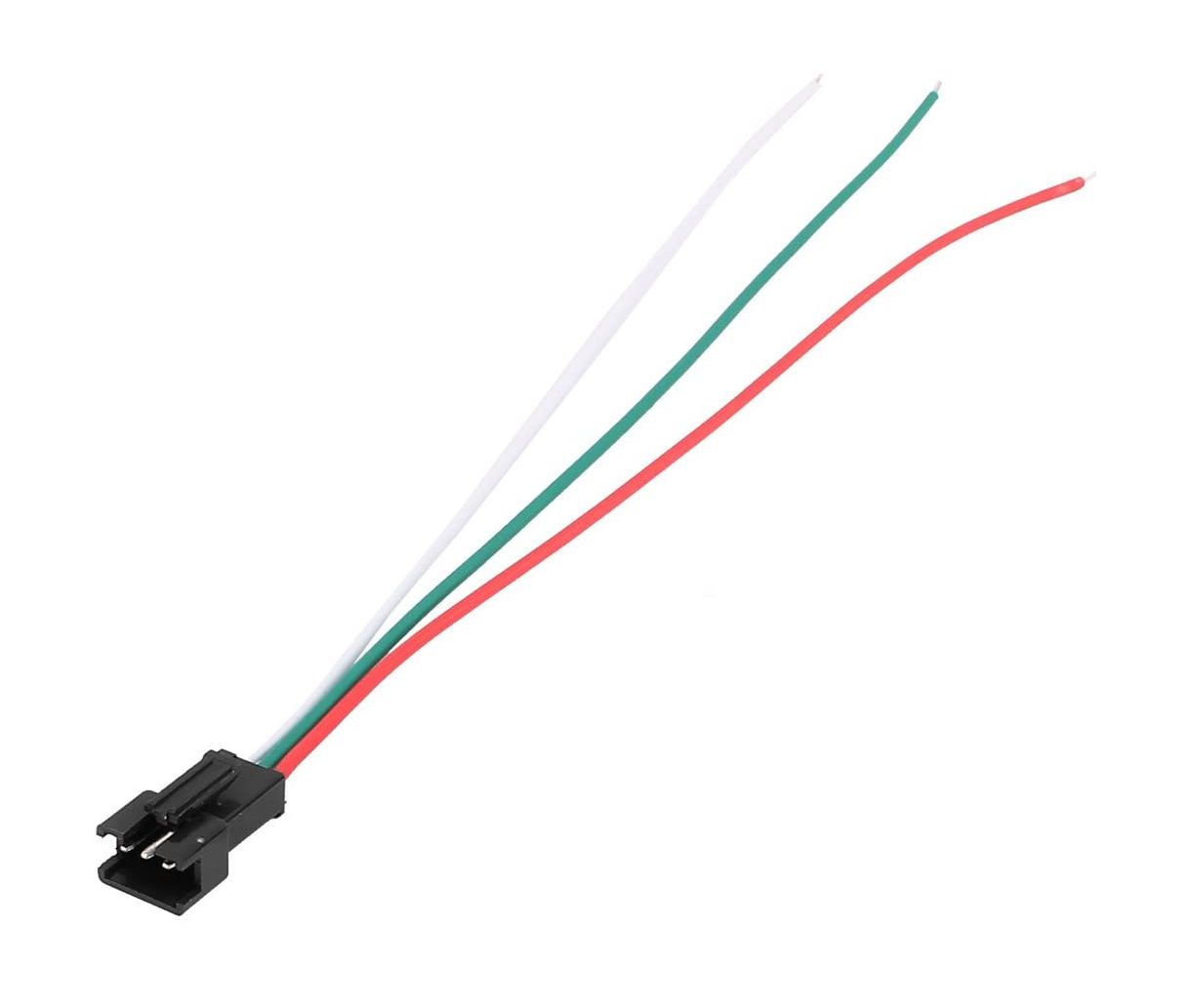 Connector JST-SM 2.54mm pitch 3-pin male met 15cm kabel 22AWG max. 2.5A